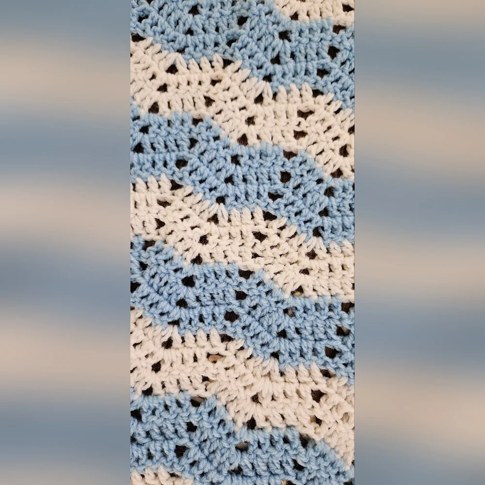 Handmade Crochet Baby Blanket and Matching Cap Size 30 x 36